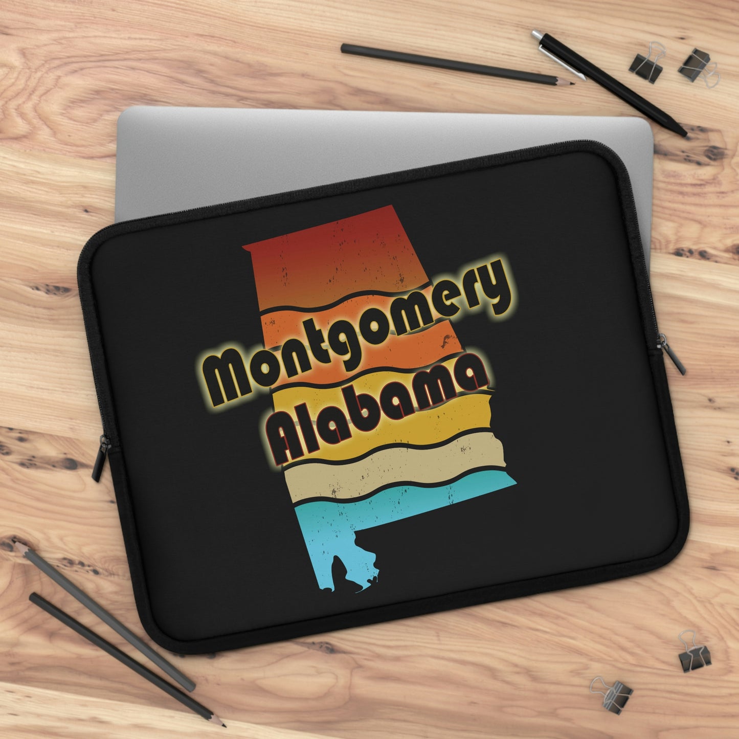 Montgomery Alabama Retro Sunset Laptop Sleeve