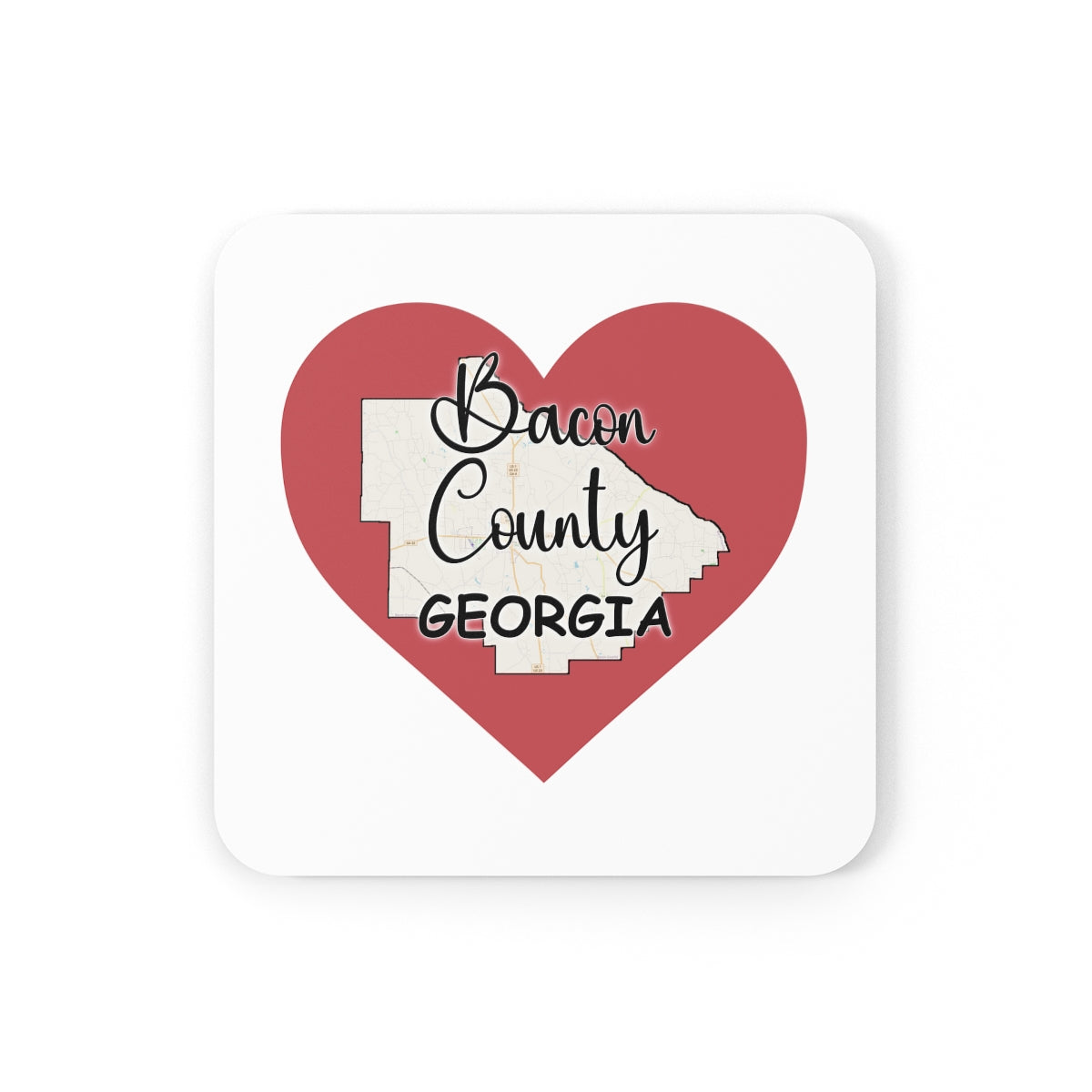 Bacon County Georgia Corkwood Coaster Set