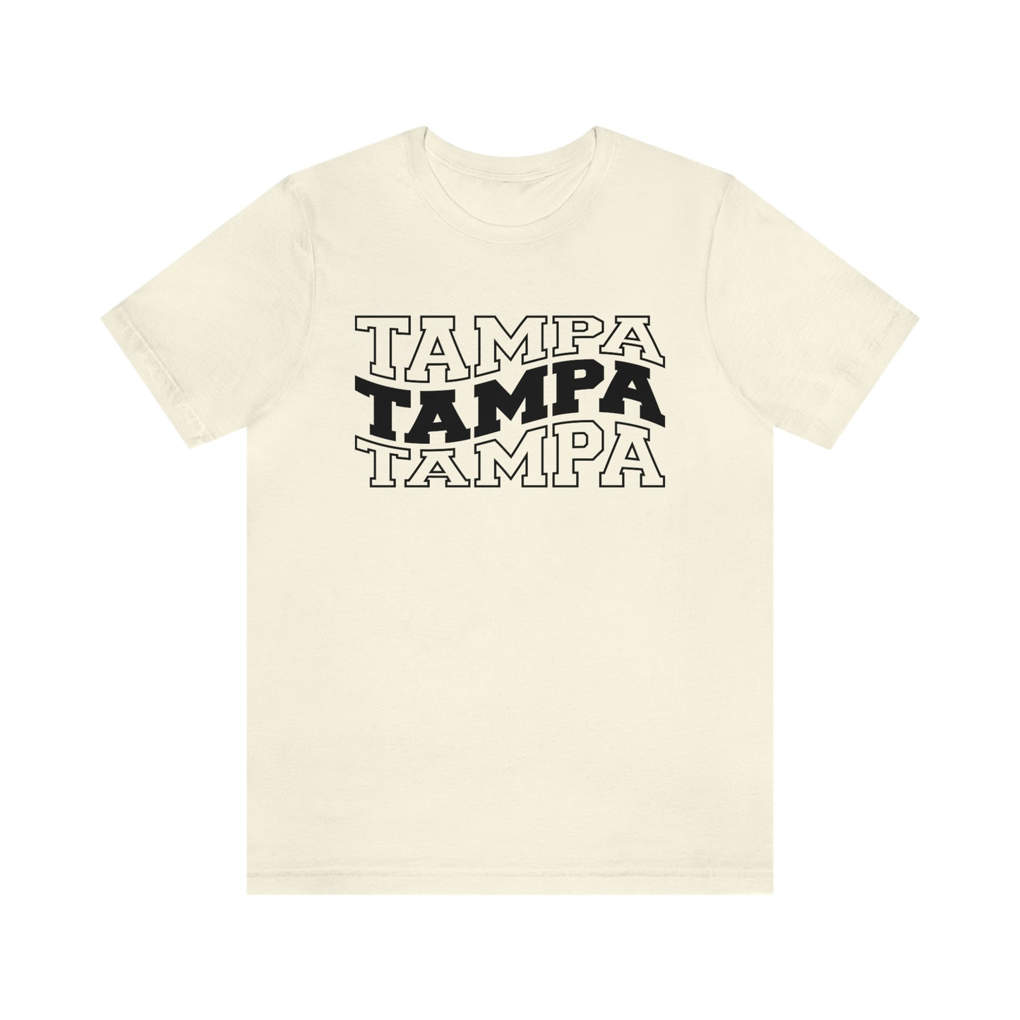 Tampa Varsity Letters Wavy Florida Short Sleeve T-shirt