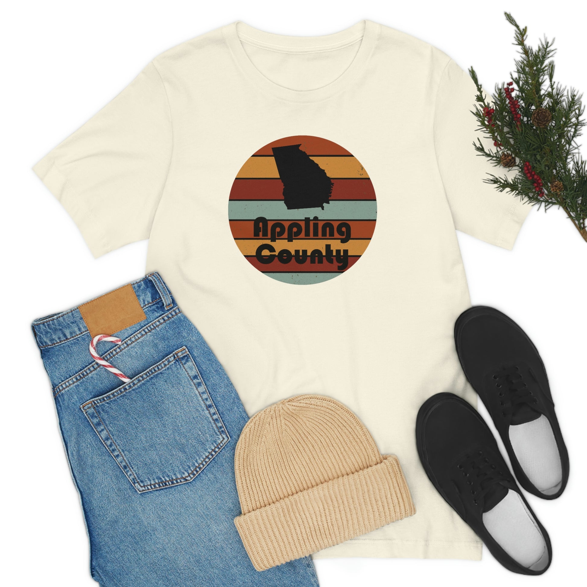 Appling County Georgia Retro Sunset Unisex Jersey Short Sleeve Tee Tshirt T-shirt