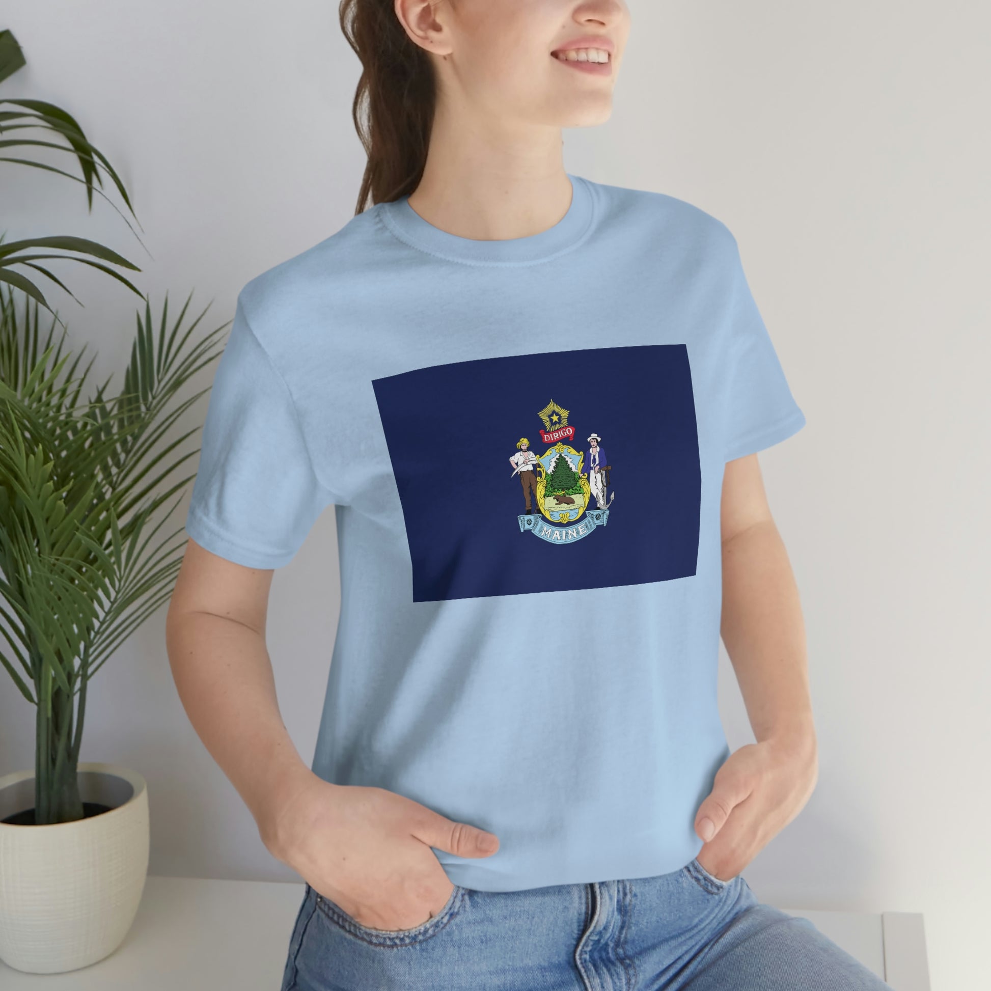 Maine Flag Unisex Jersey Short Sleeve Tee Tshirt T-shirt