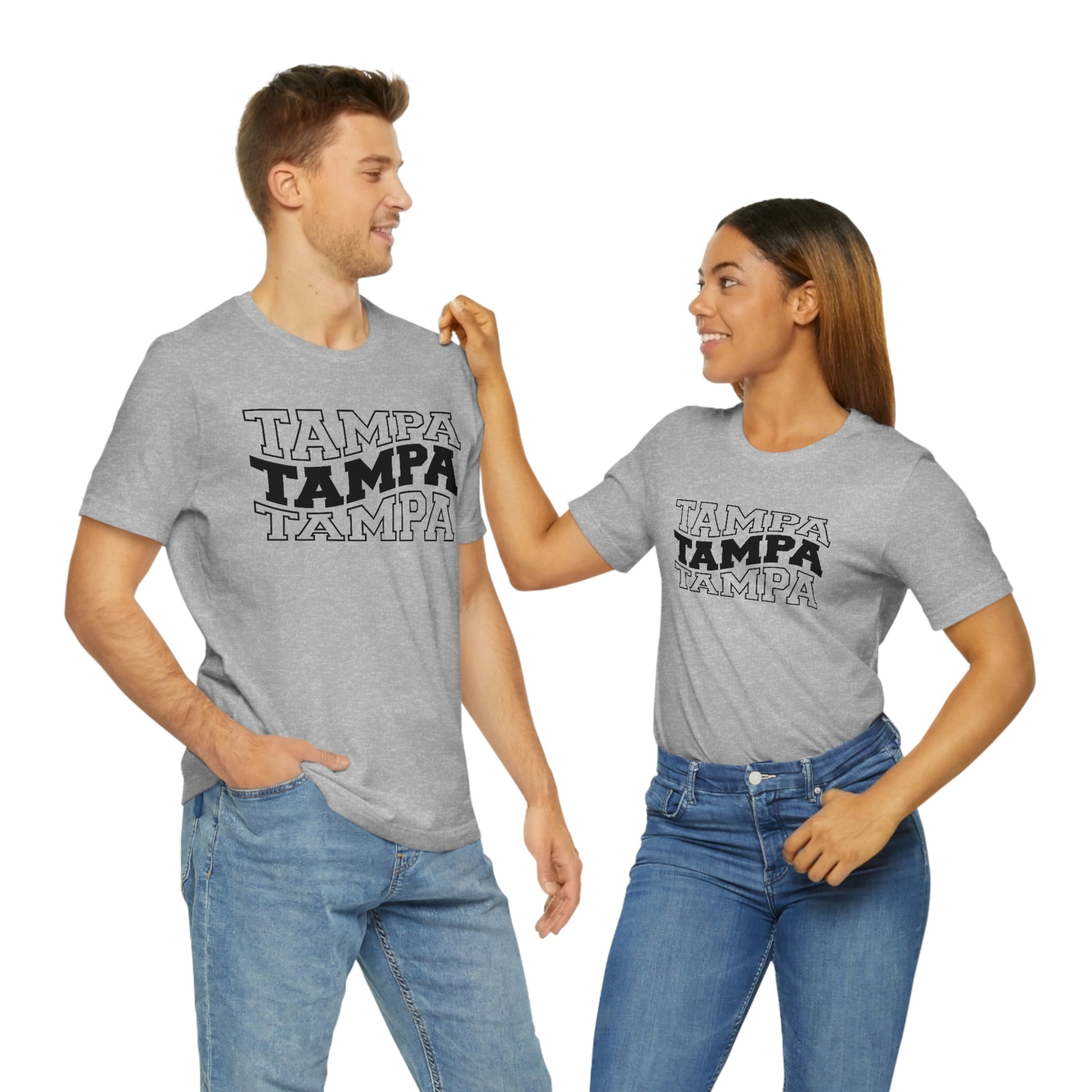 Tampa Varsity Letters Wavy Florida Short Sleeve T-shirt