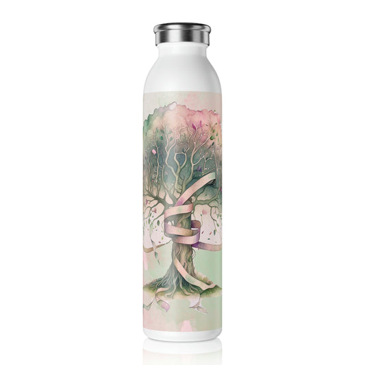 Spring Tree Ribbons Watercolor Slim Water Bottle