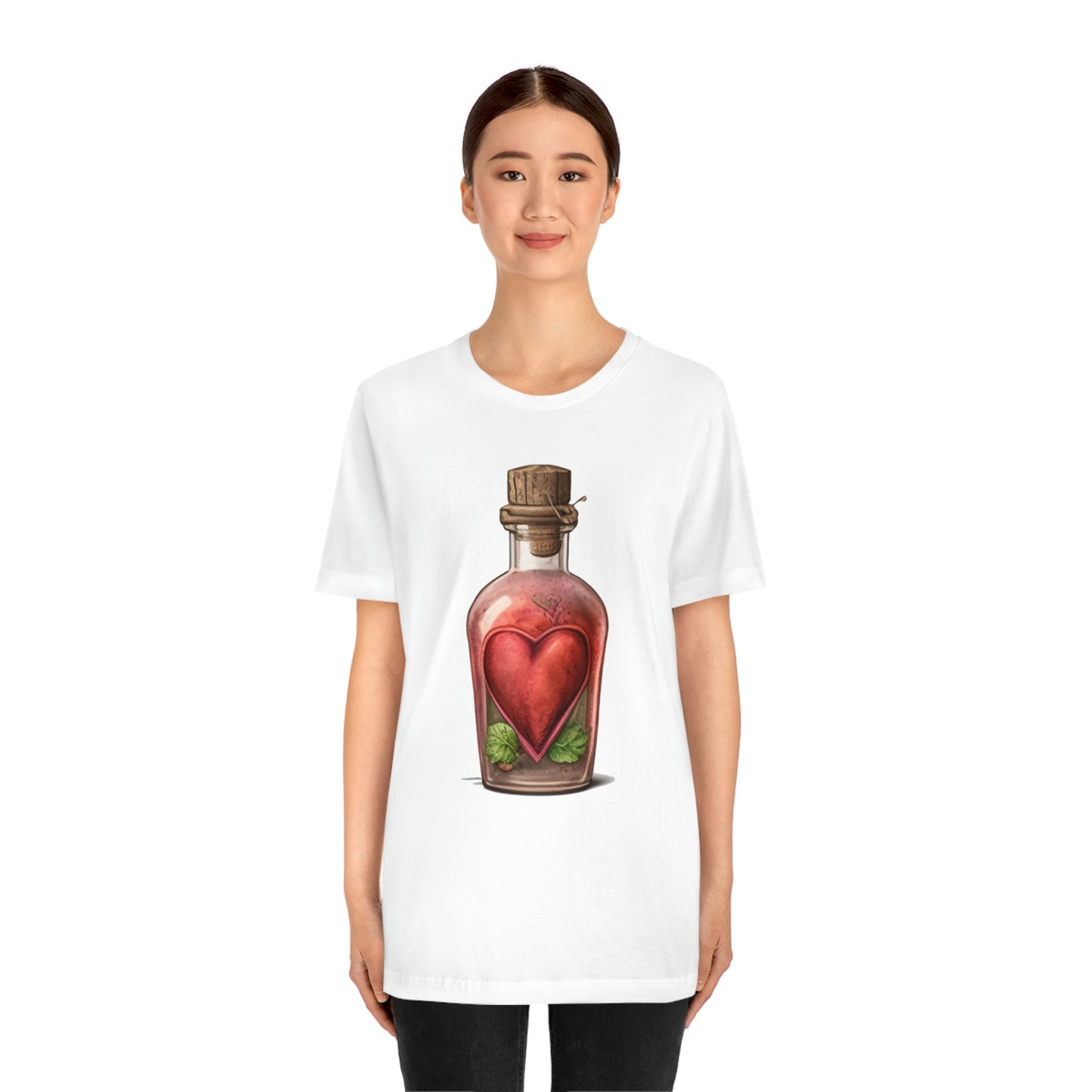 Vintage Bottle Floral Unisex Jersey Short Sleeve Tee