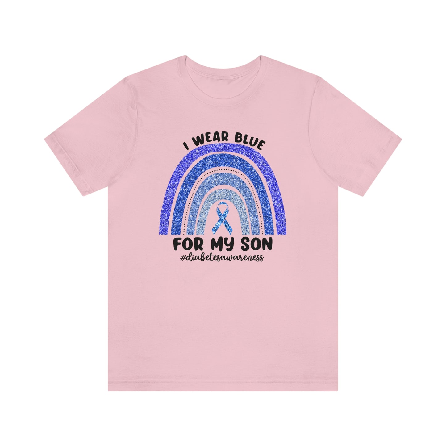 I Wear Blue For My Son Diabetes Awareness Print Unisex Jersey Short Sleeve Tee