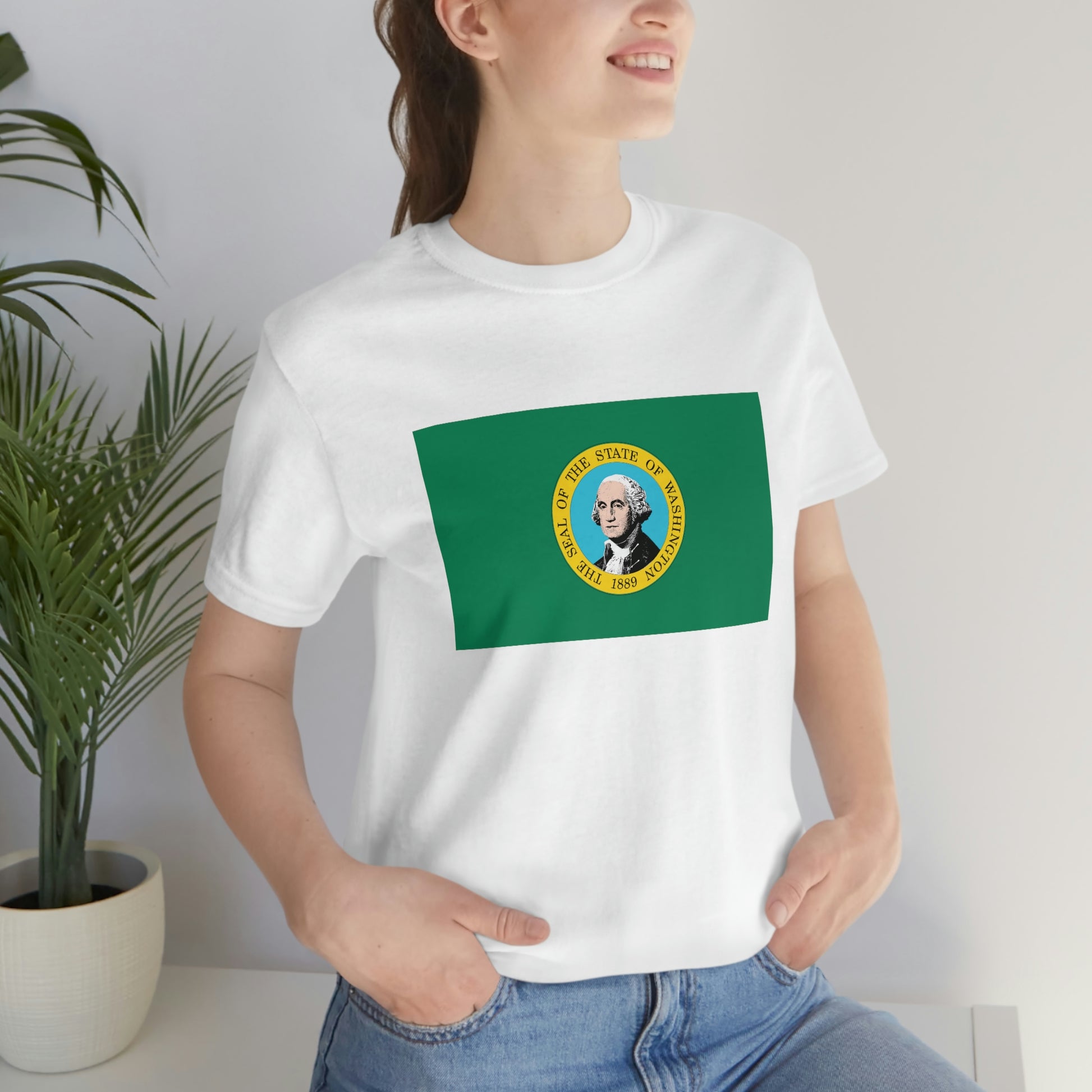 Washington Flag Unisex Jersey Short Sleeve Tee Tshirt T-shirt