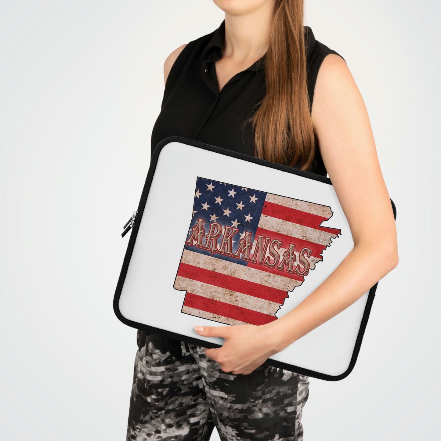 Arkansas US Flag Laptop Sleeve