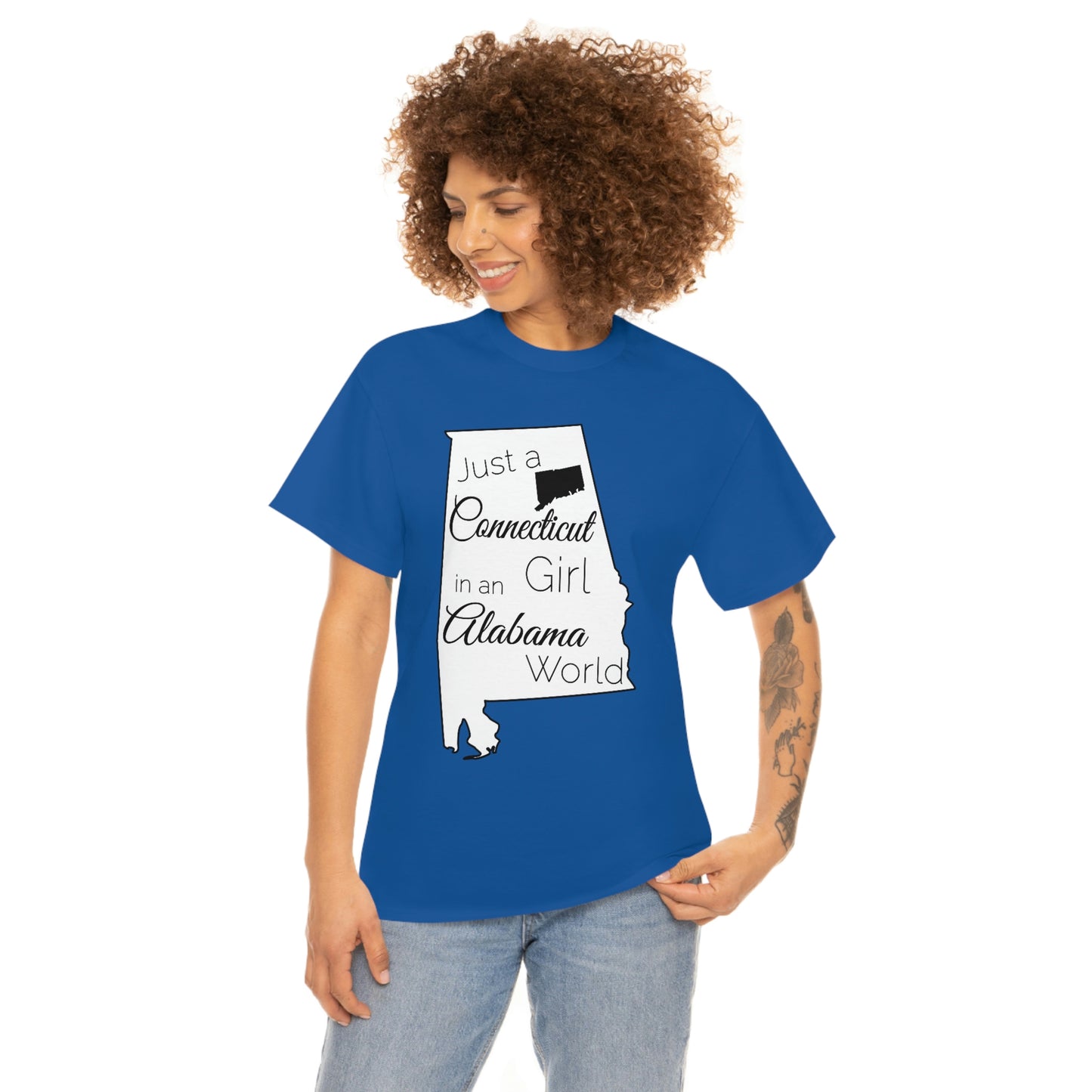 Just a Connecticut Girl in an Alabama World Unisex Heavy Cotton Tee