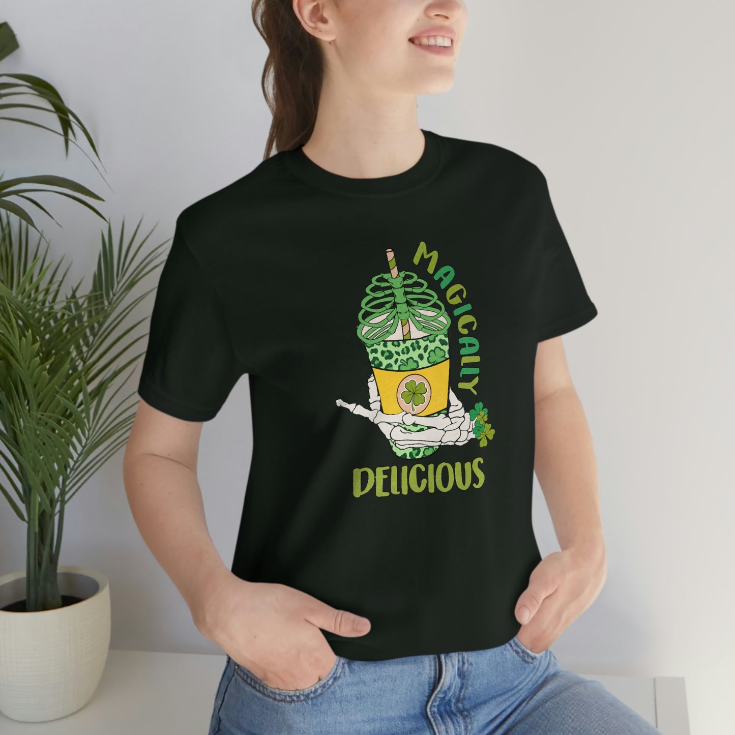 Magically Delicious Coffee Cup St. Patrick's Day Unisex Jersey Short Sleeve Tee