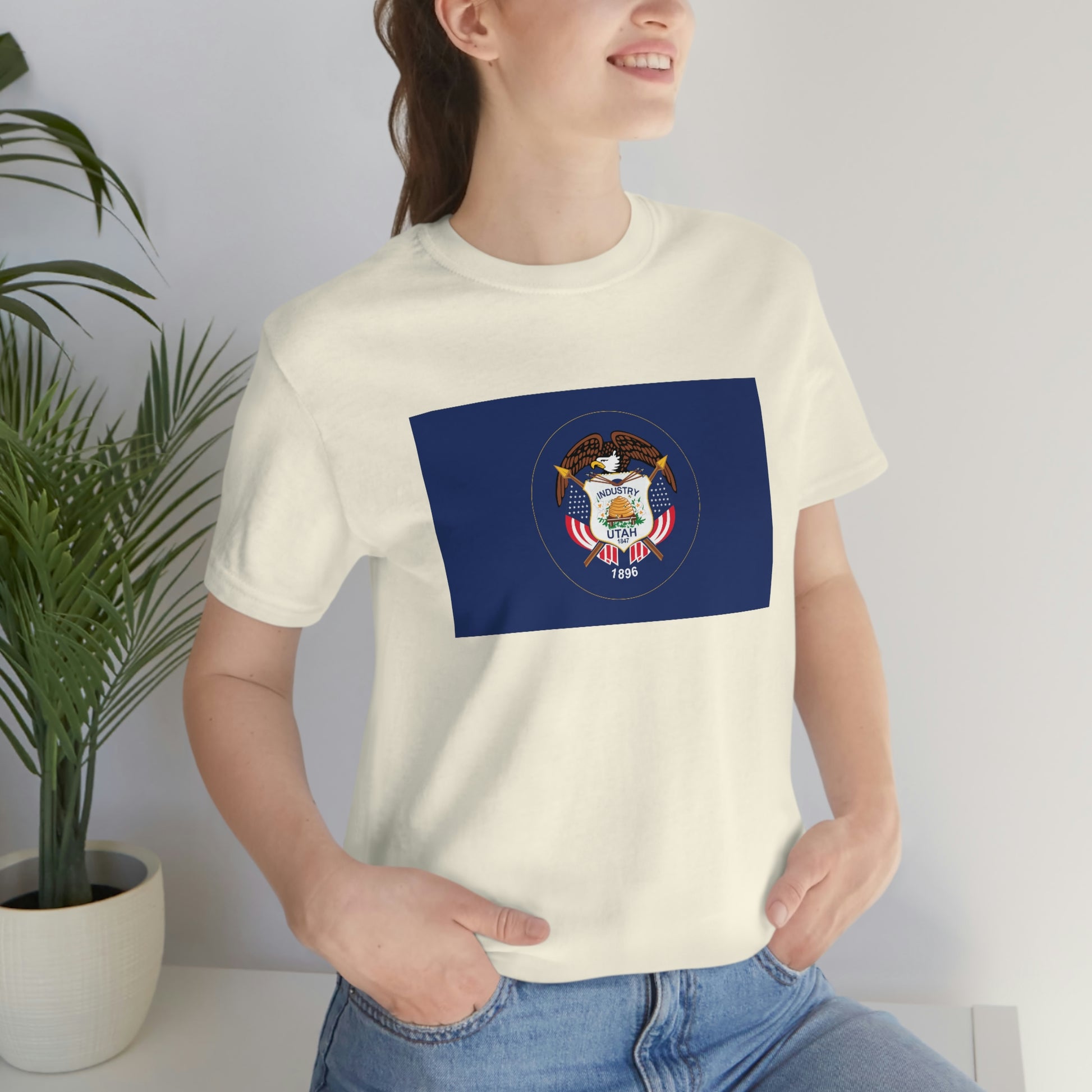 Utah Flag Unisex Jersey Short Sleeve Tee Tshirt T-shirt