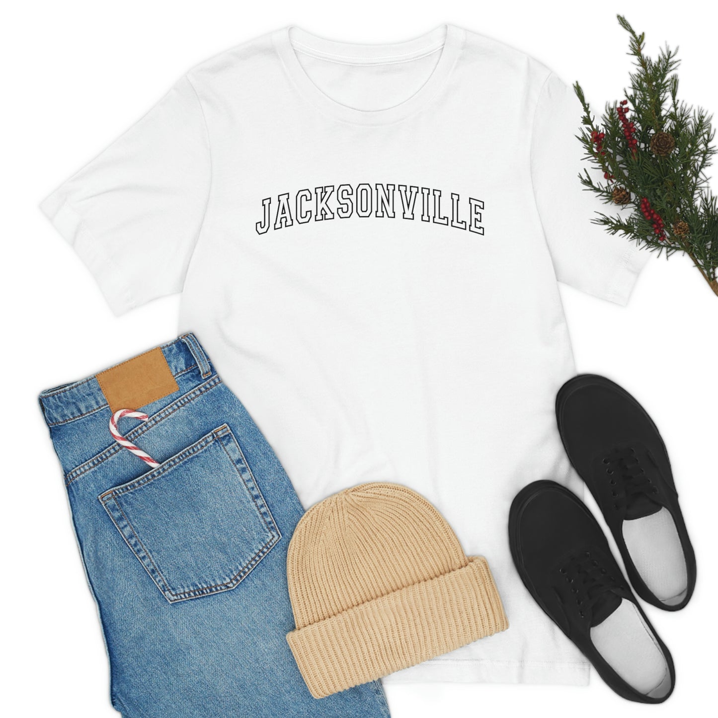 Jacksonville Varsity Letters Arch Florida Short Sleeve T-shirt