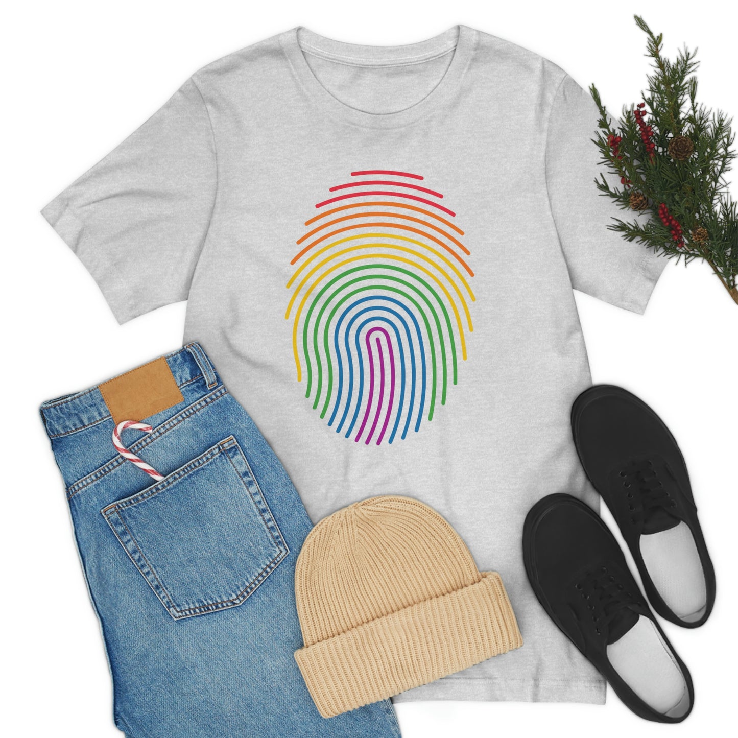 Fingerprint LGBTQIA Print Unisex Jersey Short Sleeve Tee