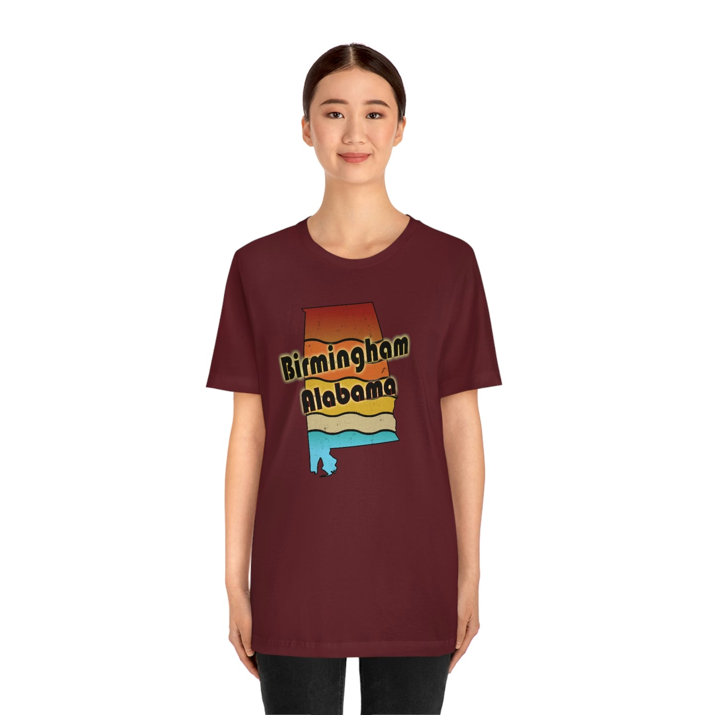 Birmingham Alabama Retro Sunset Unisex Jersey Short Sleeve T-shirt