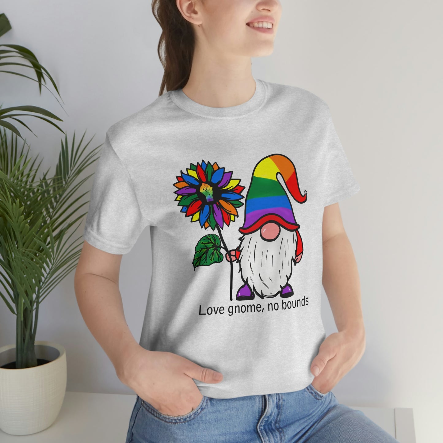 Love Gnomes No Bounds LGBTQIA Print Unisex Jersey Short Sleeve Tee