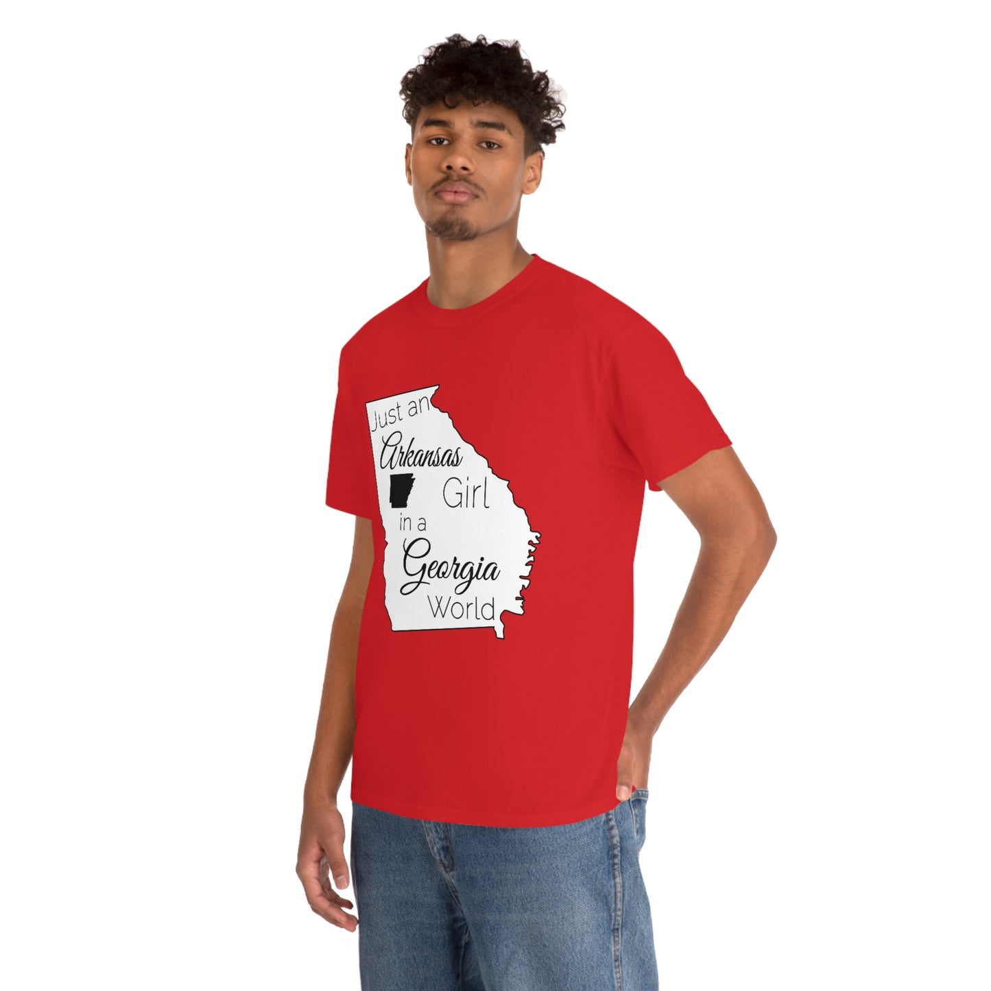 Just an Arkansas Girl in a Georgia World Unisex Heavy Cotton Tee