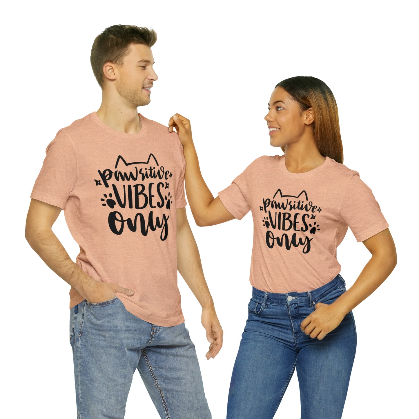 Pawsitive Vibes Only Cat Short Sleeve T-shirt