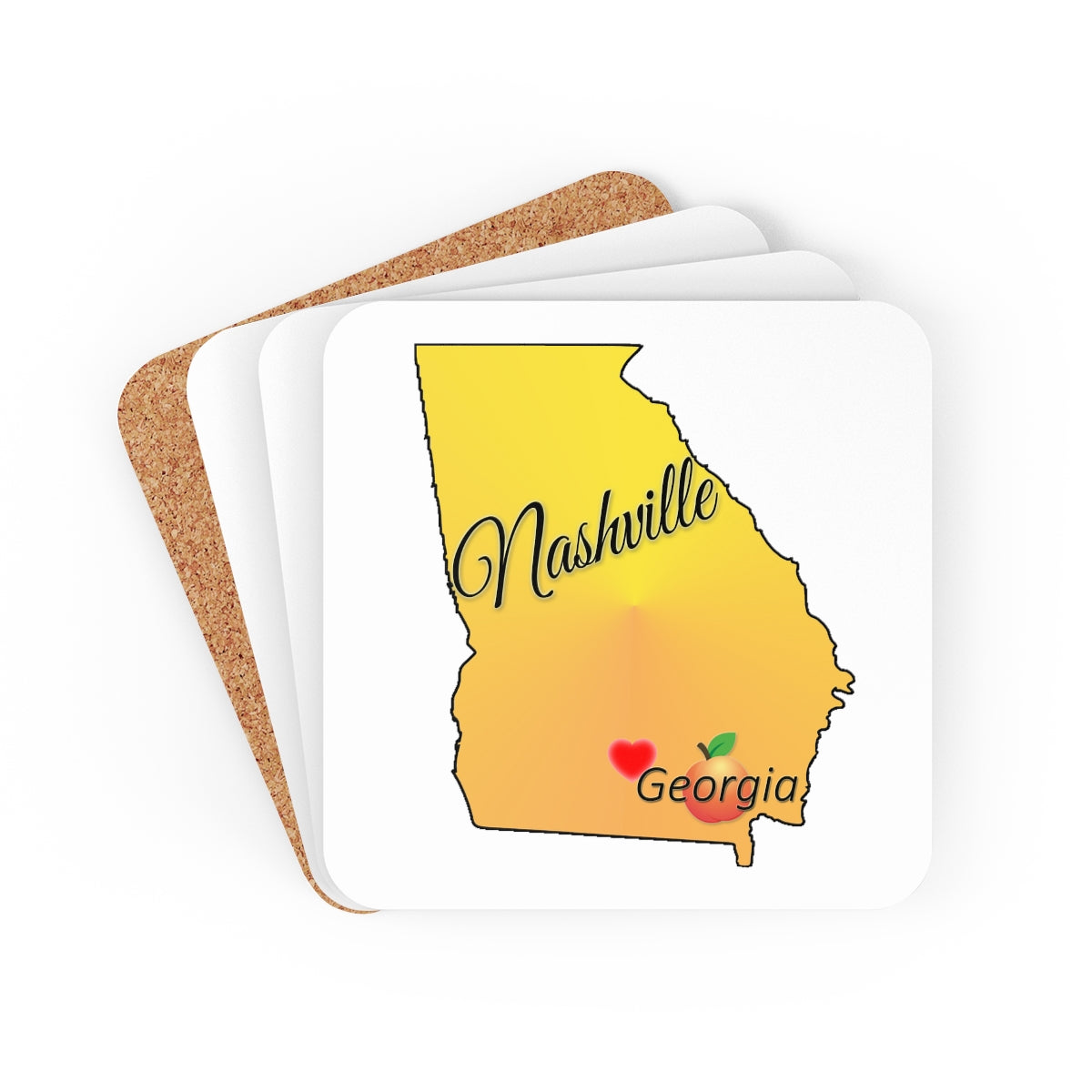 Nashville Georgia Corkwood Coaster Set