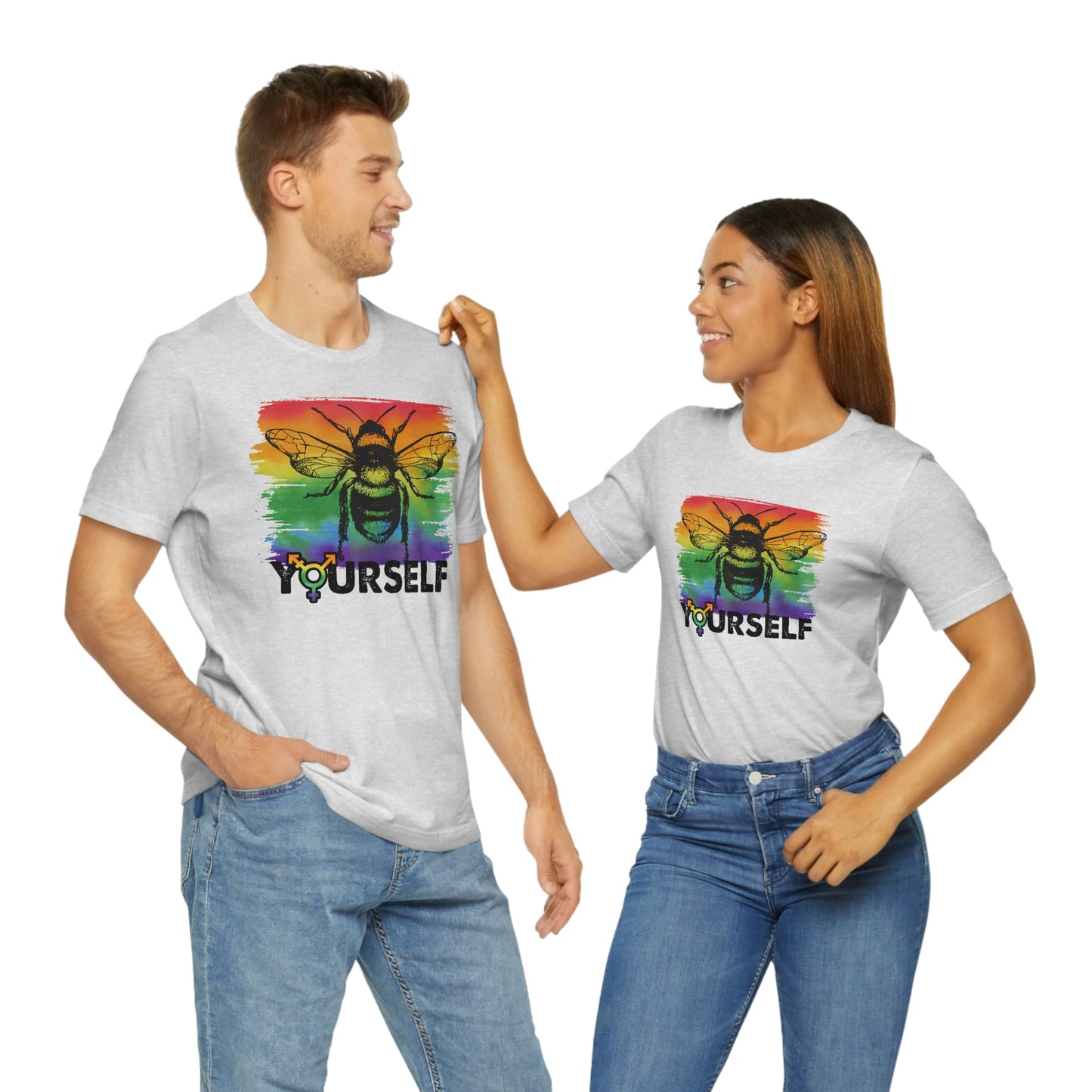 Bee Yourself LGBTQIA Print Unisex Jersey Short Sleeve Tee