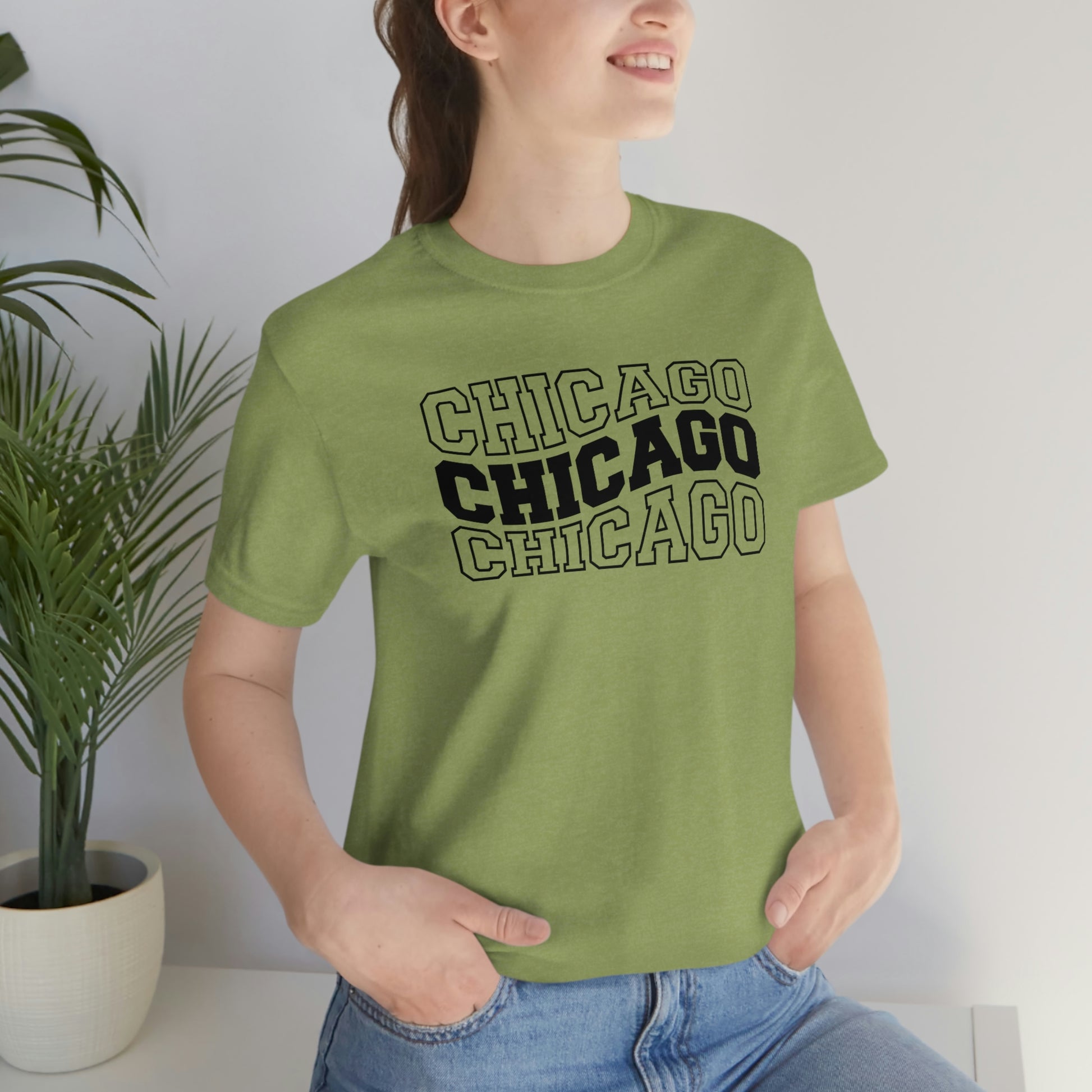 Chicago Varsity Letters Wavy Short Sleeve T-shirt