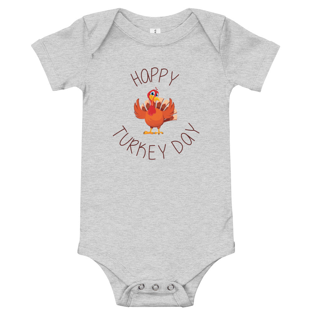 Happy Turkey Day Baby short sleeve one piece