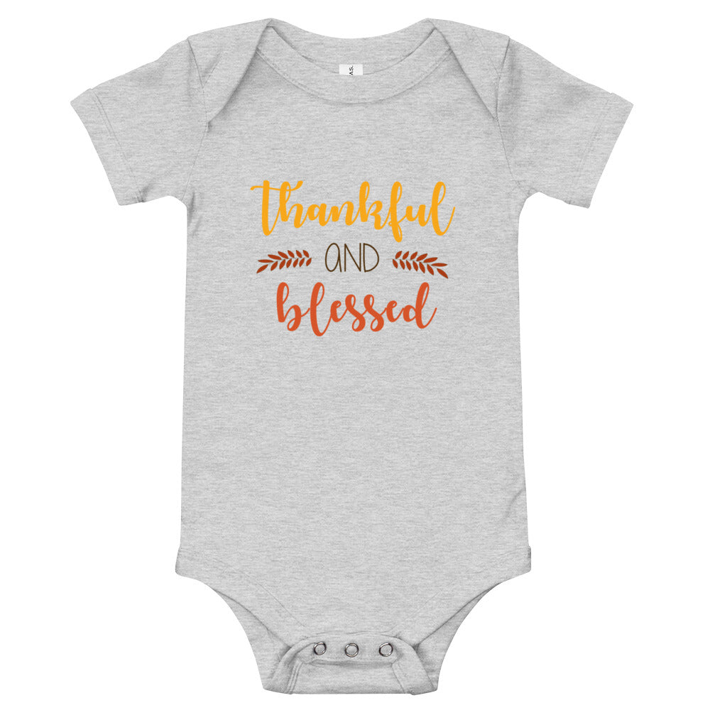 Thankful and Blessed Baby short sleeve one piece