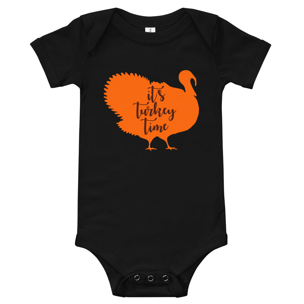 It's Turkey Time Baby short sleeve one piece