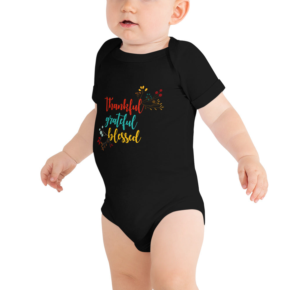 Thankful Grateful Blessed Baby short sleeve one piece