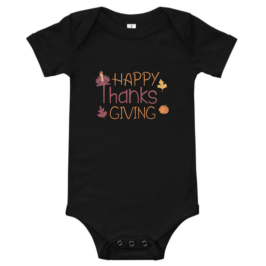 Happy Thanksgiving Baby short sleeve one piece