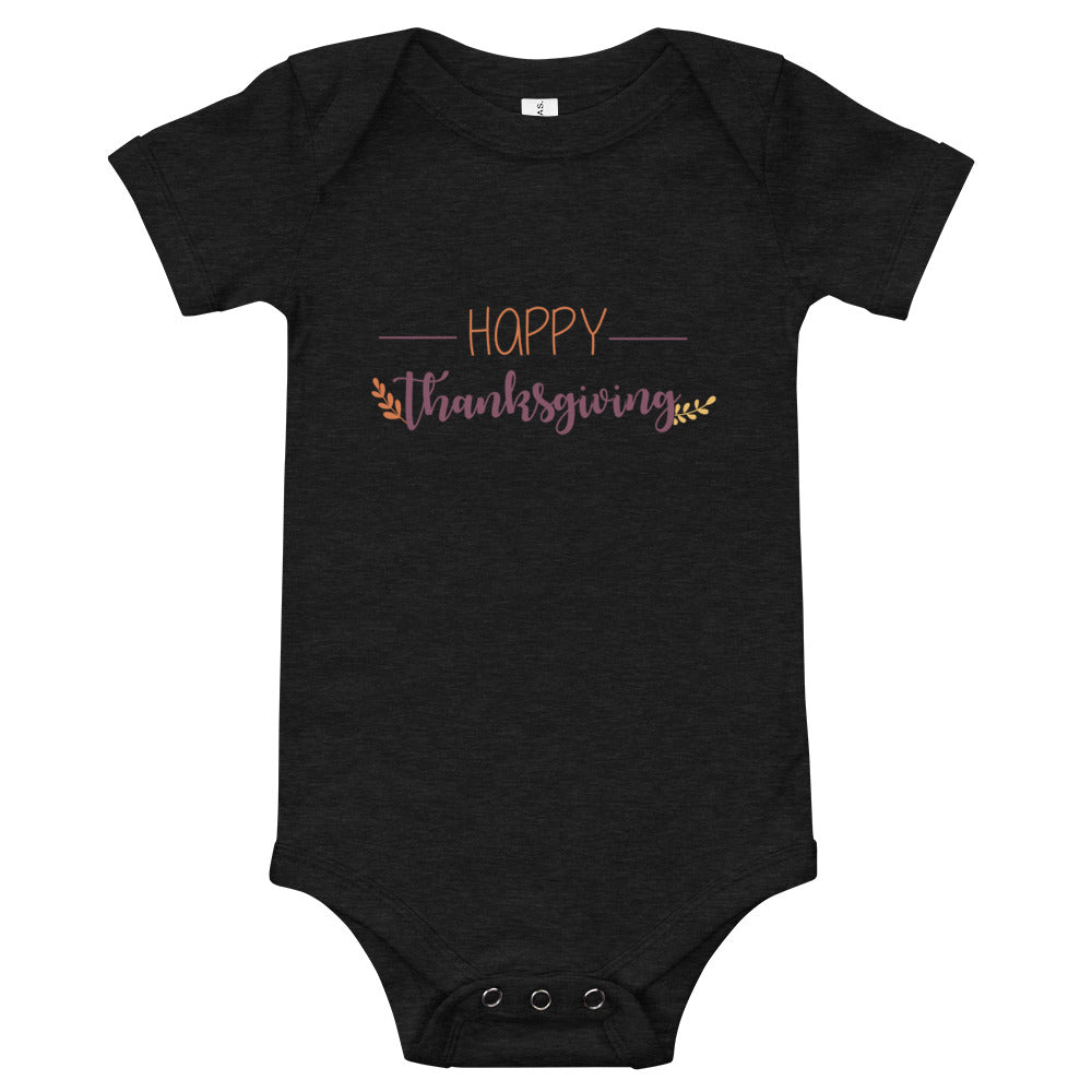 Happy Thanksgiving Baby short sleeve one piece