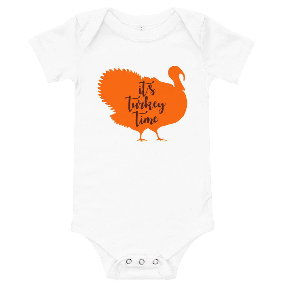 It's Turkey Time Baby short sleeve one piece