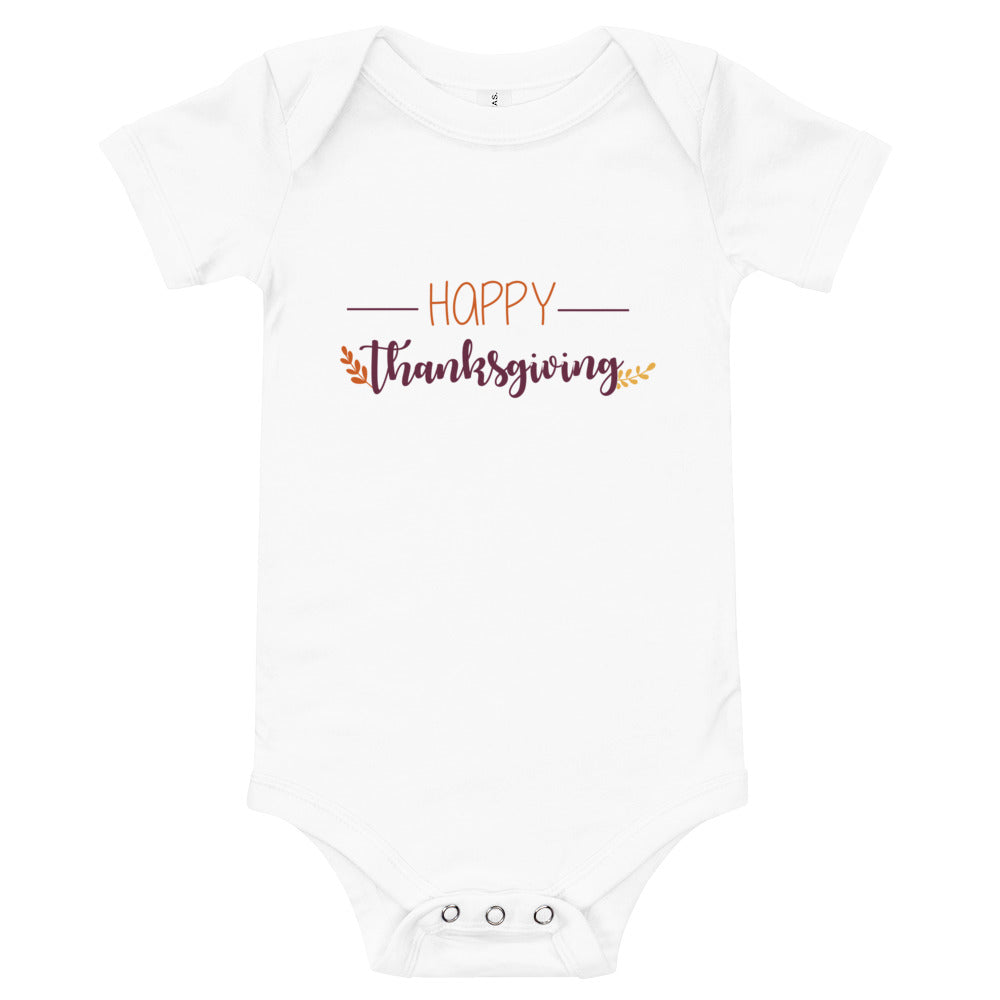 Happy Thanksgiving Baby short sleeve one piece