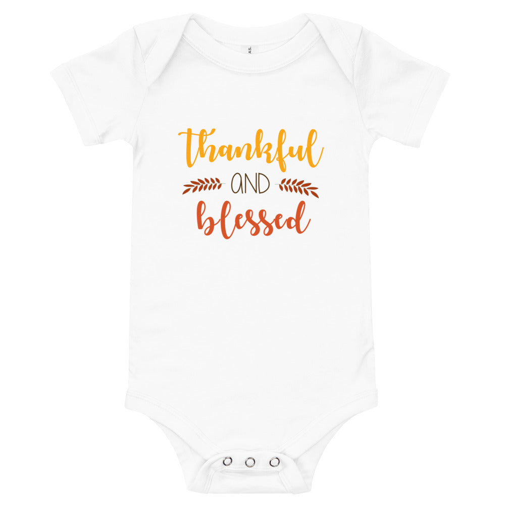Thankful and Blessed Baby short sleeve one piece