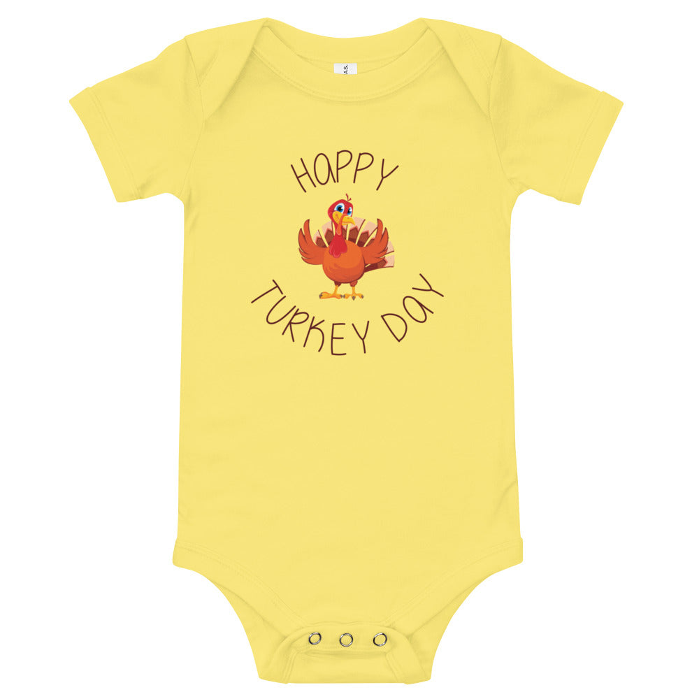 Happy Turkey Day Baby short sleeve one piece