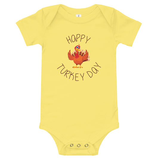 Happy Turkey Day Baby short sleeve one piece