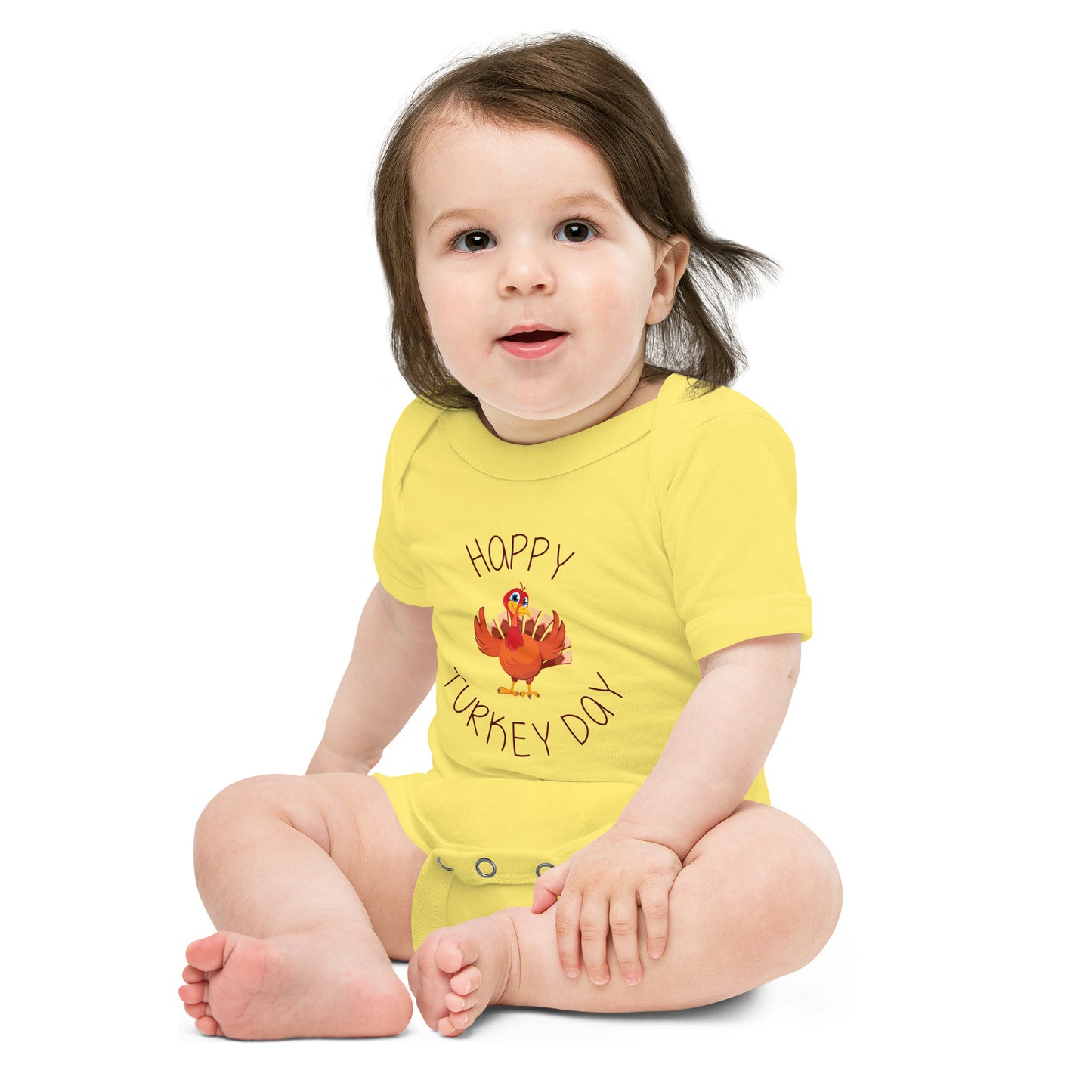 Happy Turkey Day Baby short sleeve one piece