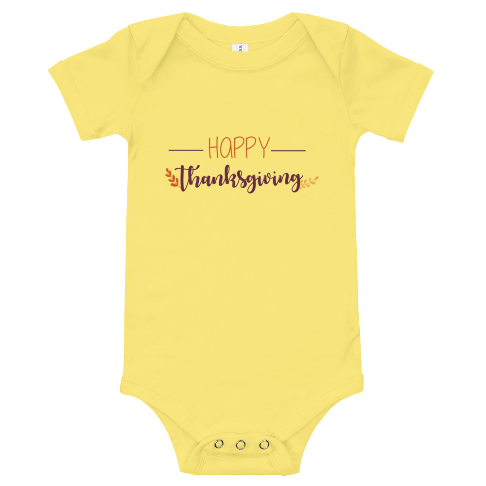 Happy Thanksgiving Baby short sleeve one piece