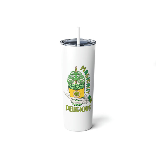Magically Delicious Skinny Steel Tumbler with Straw, 20oz