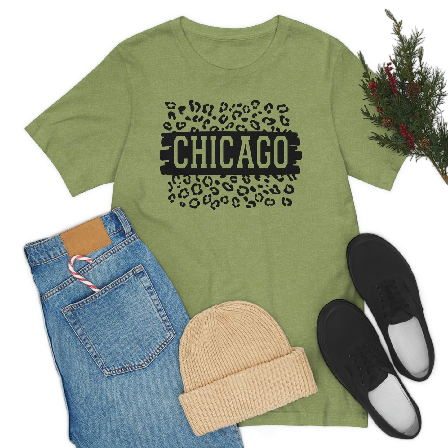 Chicago Illinois Leopard Print Short Sleeve T-shirt