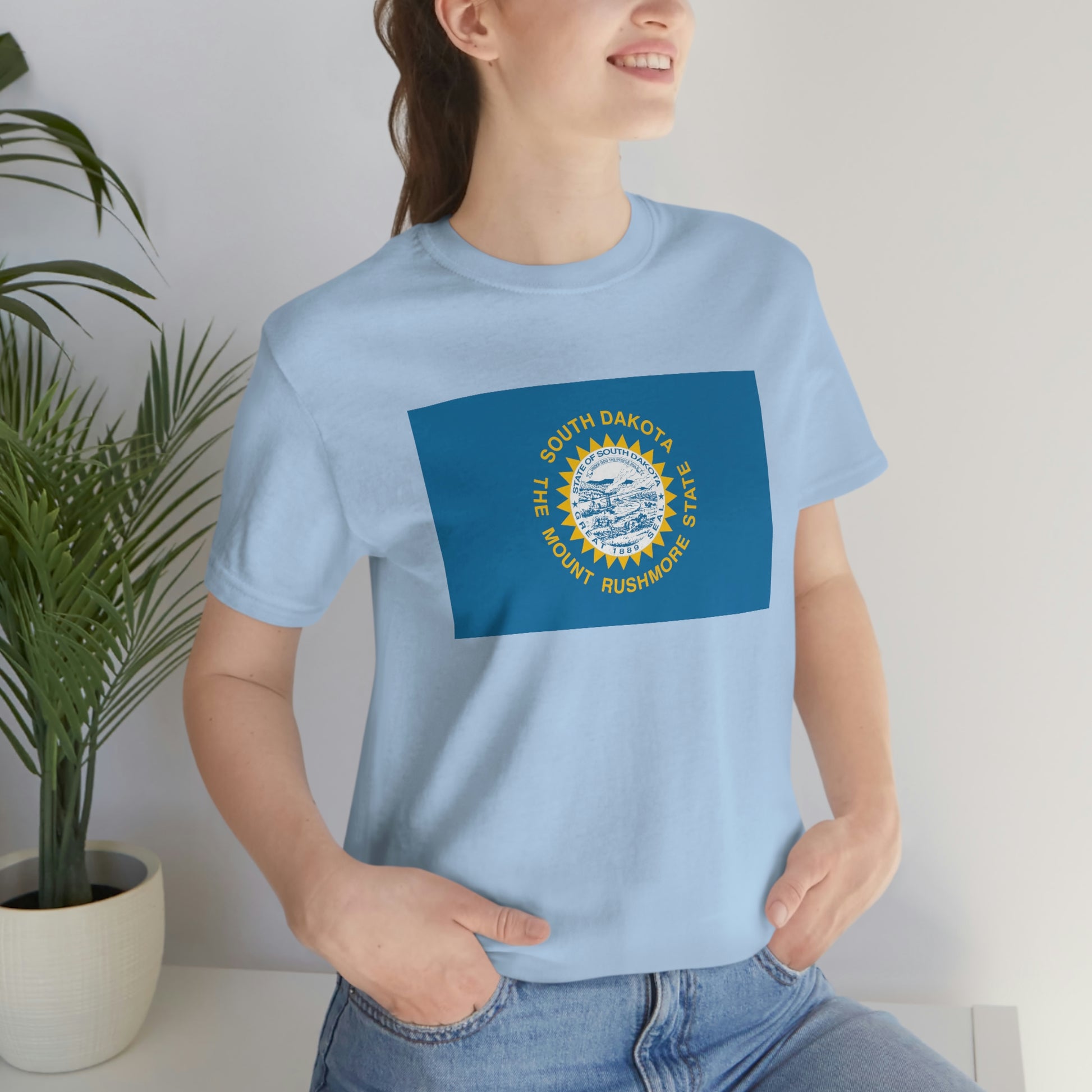South Dakota Flag Unisex Jersey Short Sleeve Tee Tshirt T-shirt