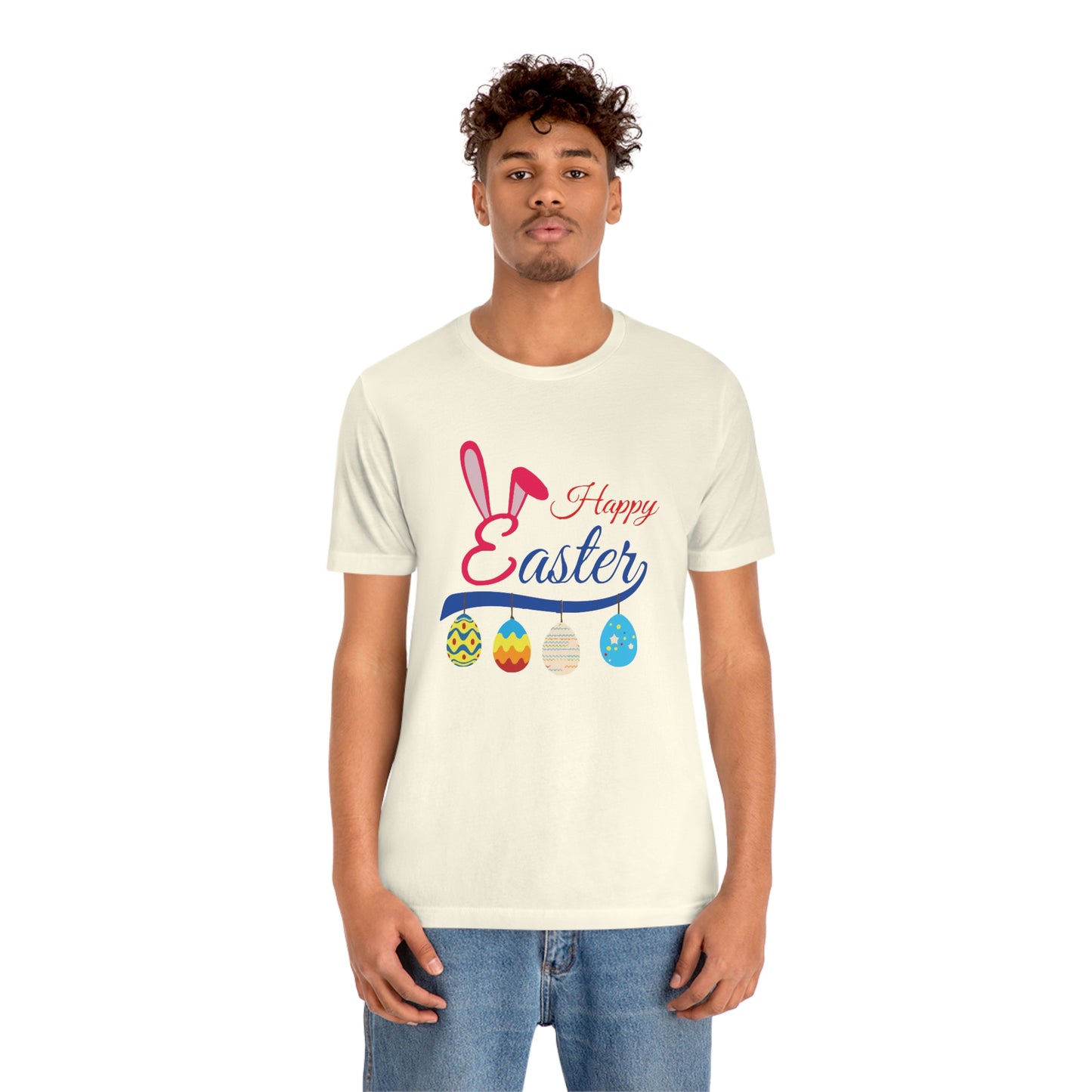 Egg Ornaments Happy Easter Unisex Jersey Short Sleeve Tee