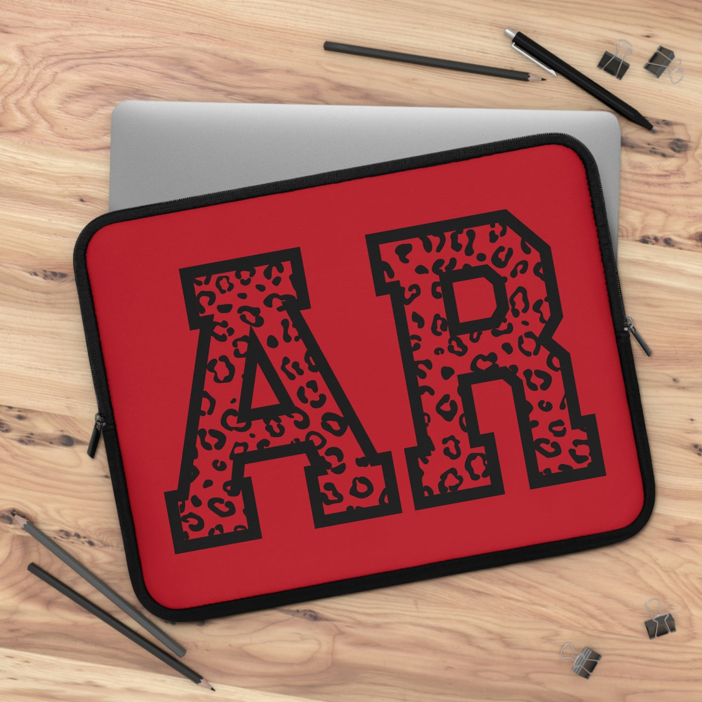 Arkansas AR Leopard Print Laptop Sleeve