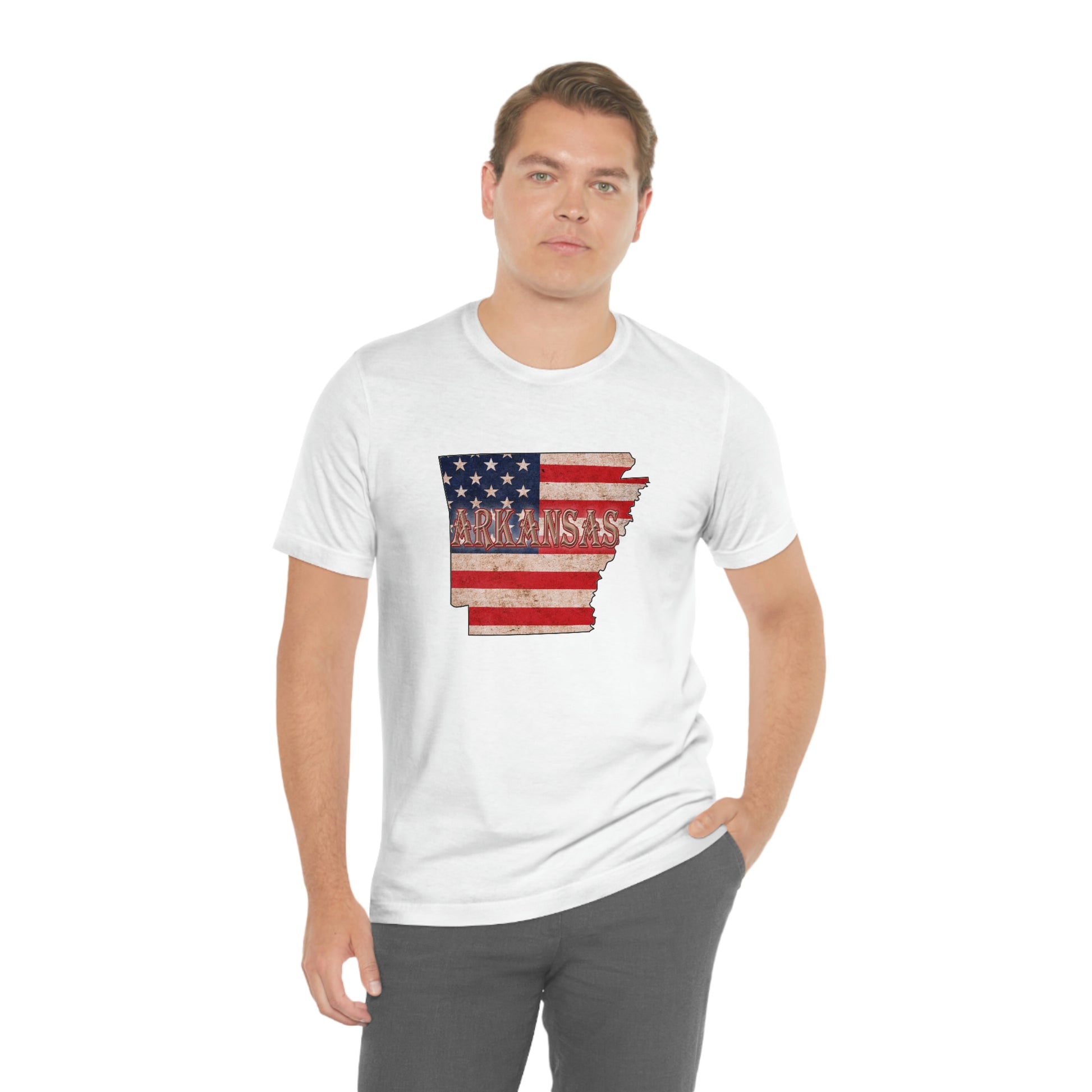 Arkansas AR US Flag Unisex Jersey Short Sleeve Tee Tshirt T-shirt