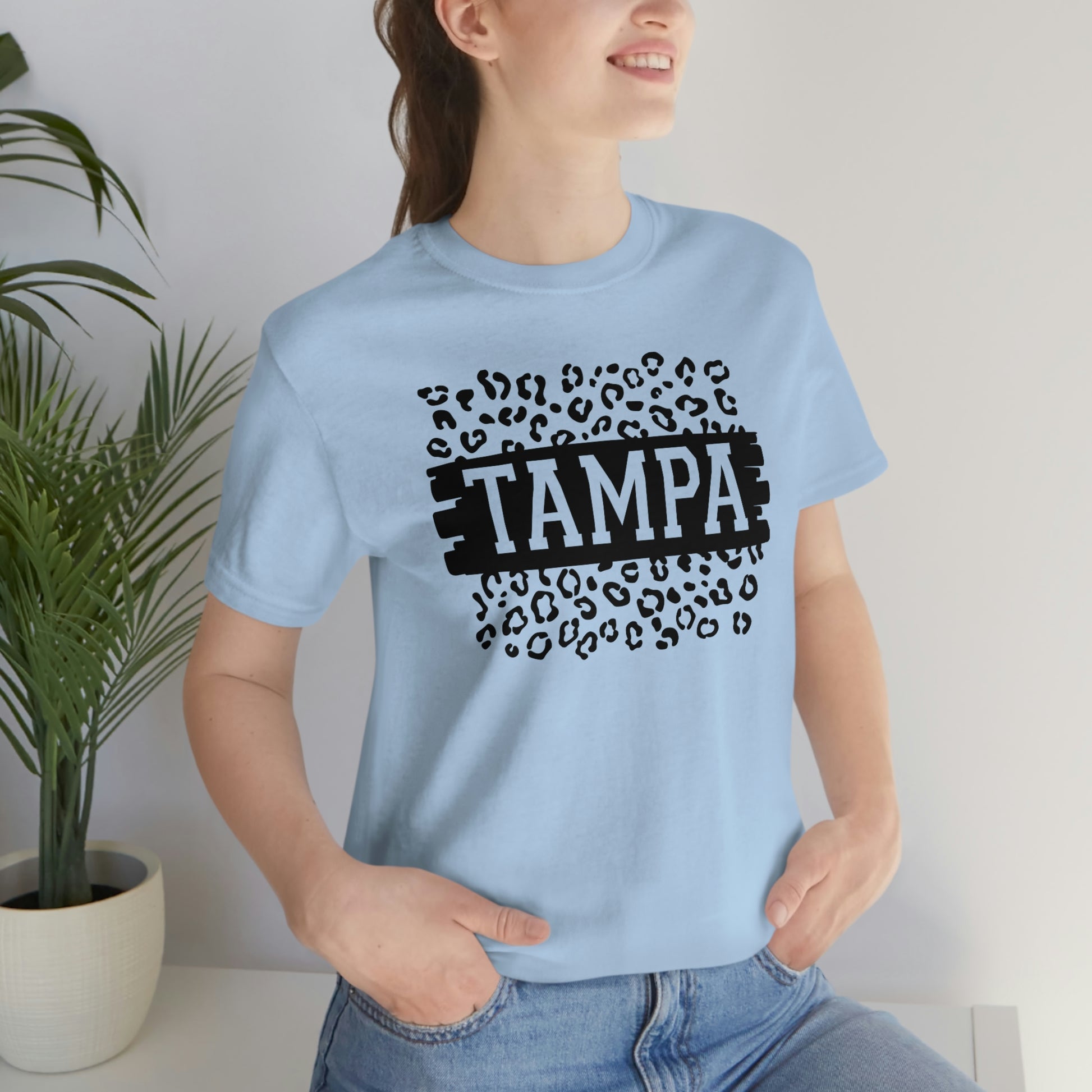 Tampa Leopard Print Florida Short Sleeve T-shirt