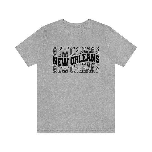 New Orleans Varsity Letters Triple Wavy Short Sleeve T-shirt