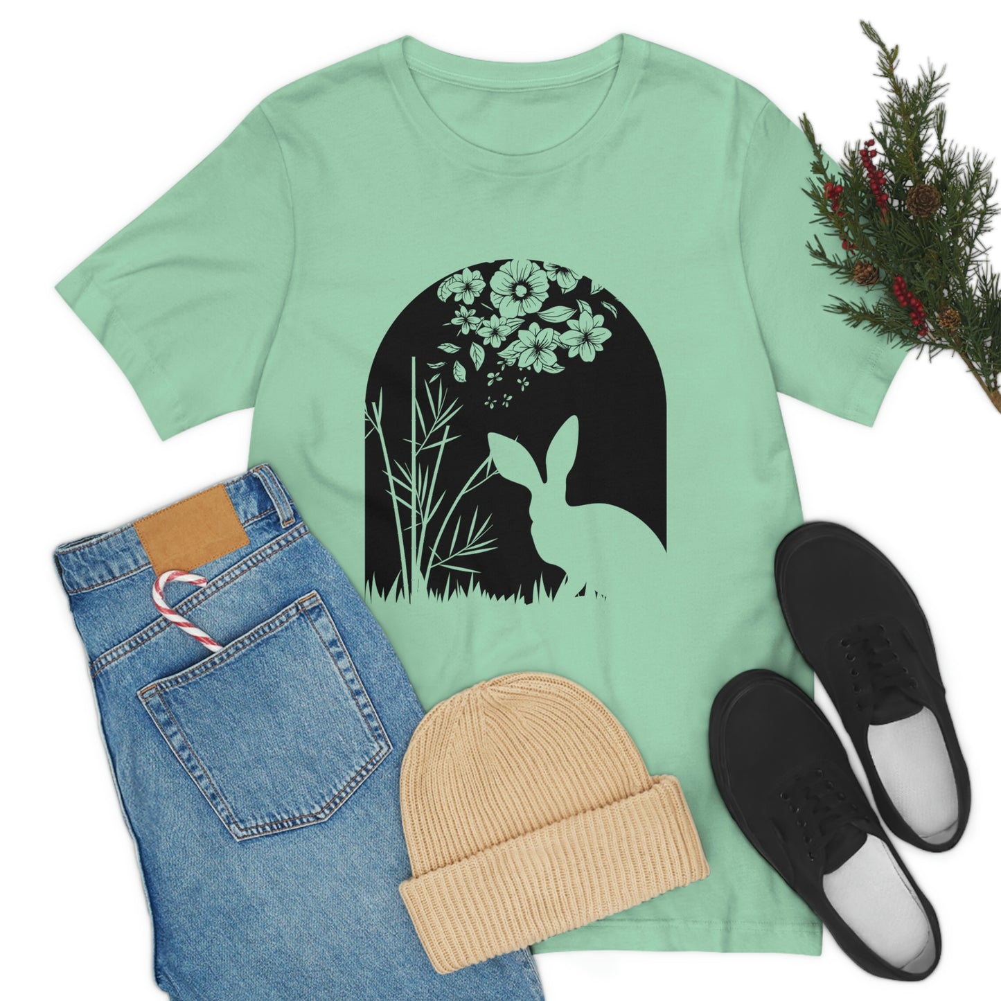 Bunny Silhouette Spring Rabbit Unisex Jersey Short Sleeve Tee