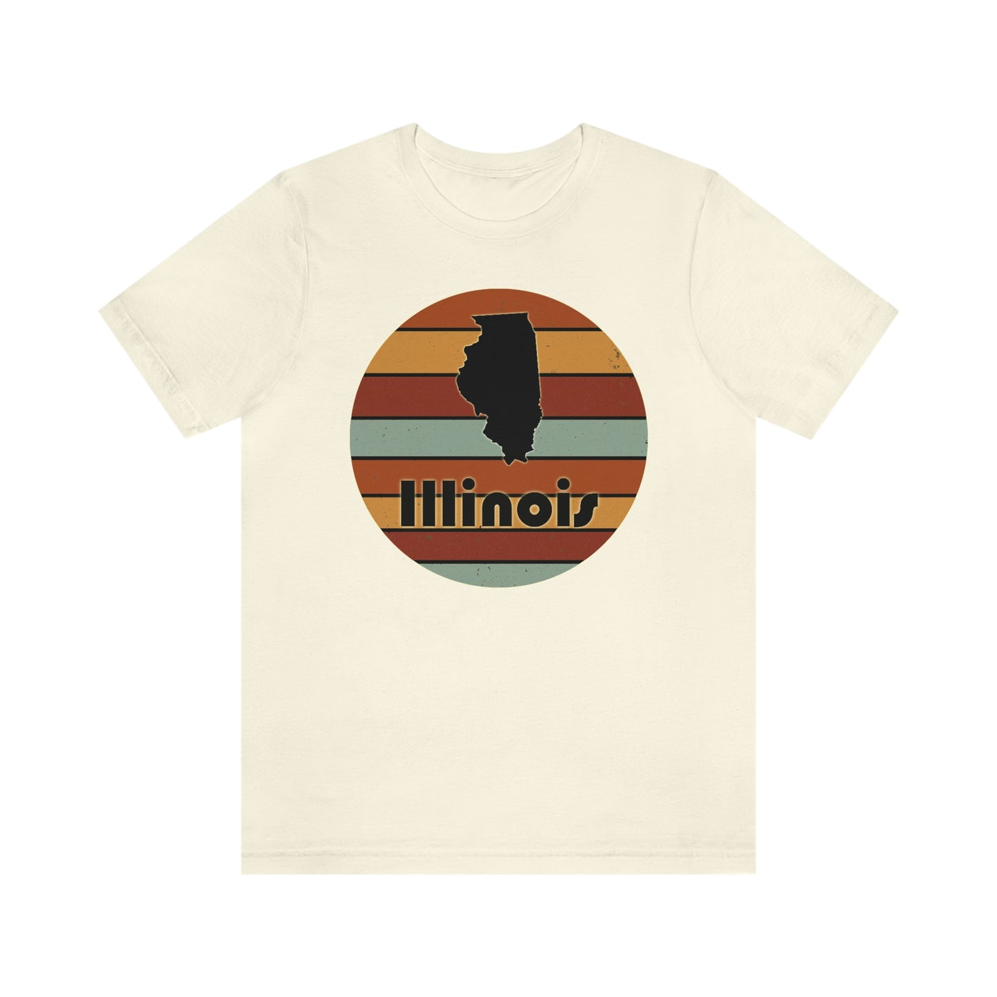 Illinois Retro Sunset Short Sleeve T-shirt