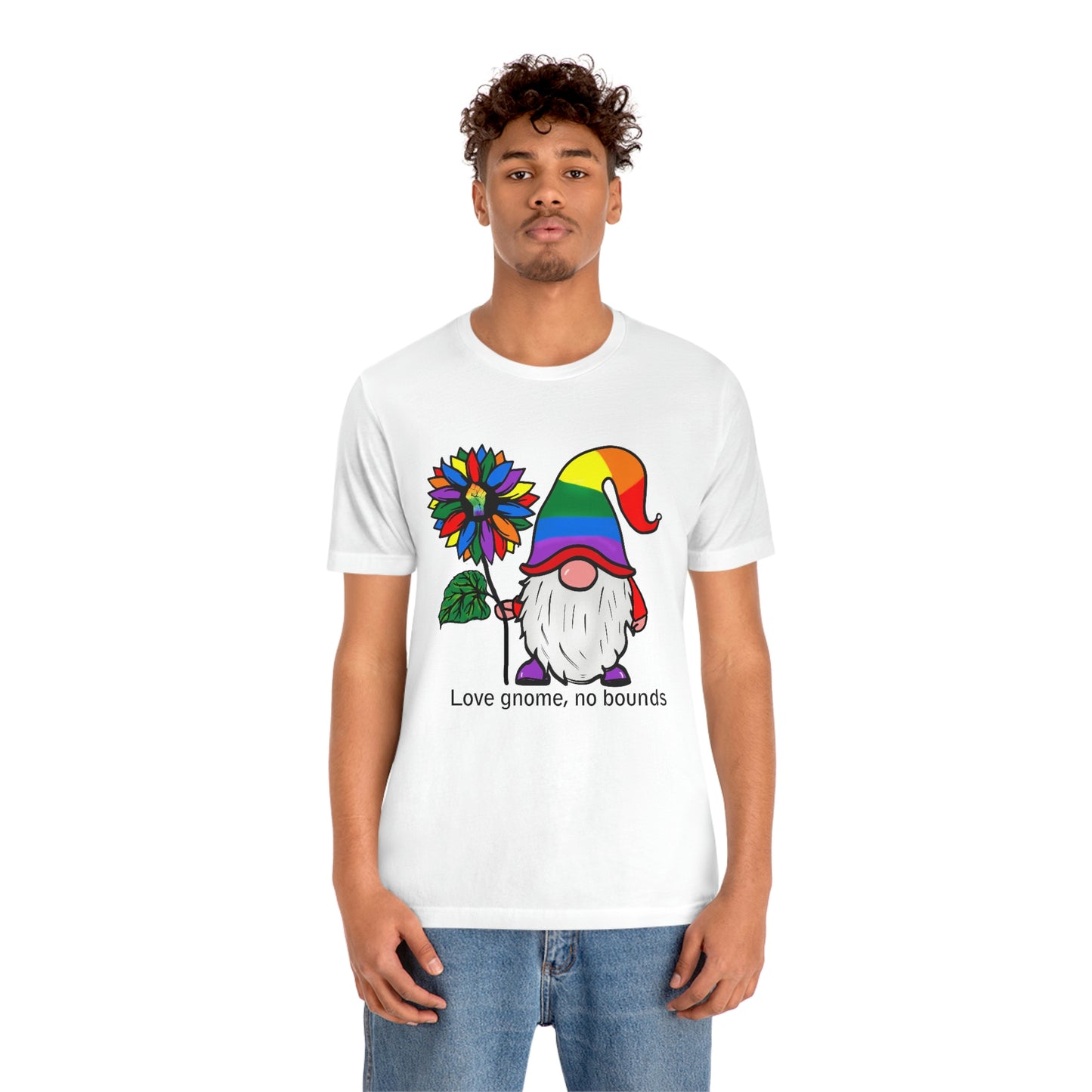 Love Gnomes No Bounds LGBTQIA Print Unisex Jersey Short Sleeve Tee