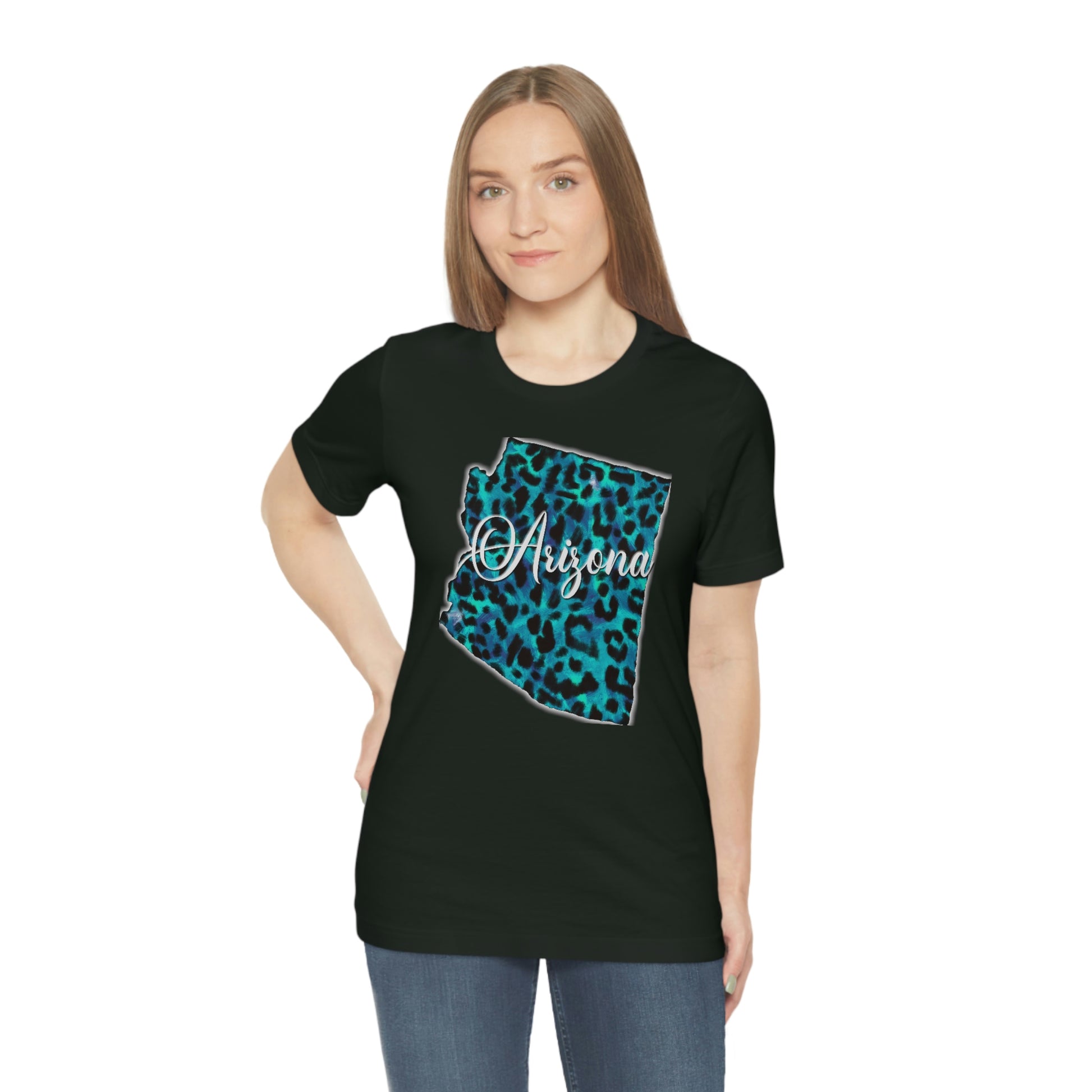 Arizona Blue Leopard Unisex Jersey Short Sleeve Tee Tshirt T-shirt