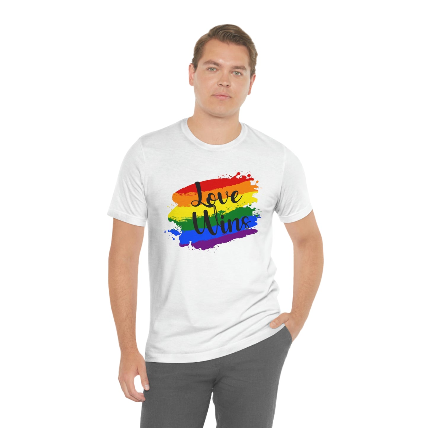 Love Wins LGBTQIA Print Unisex Jersey Short Sleeve Tee