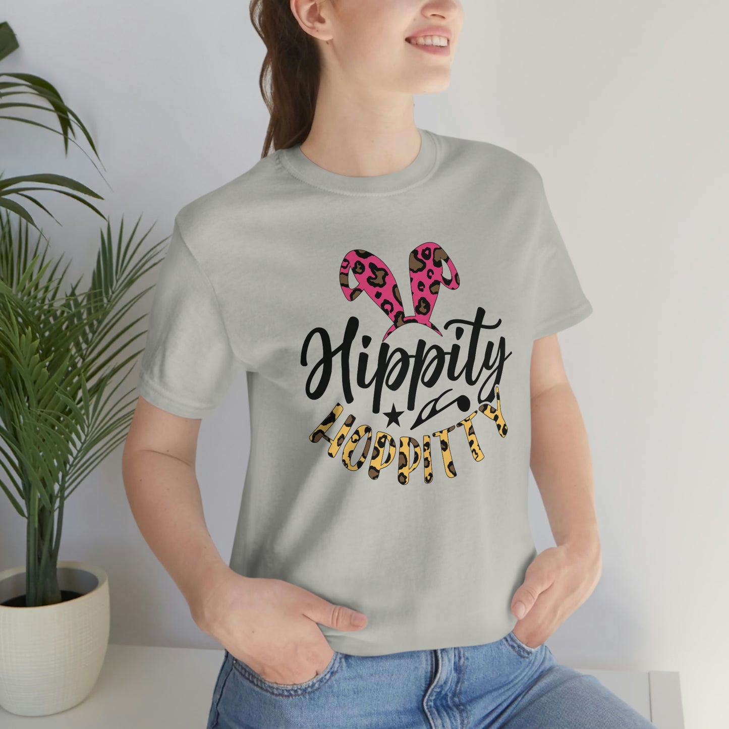 Hippity Hoppitty Leopard Print Unisex Jersey Short Sleeve Tee